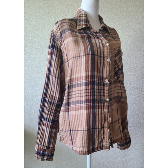 Aerie Plaid Women's Sweater Size Small Cotton Pocket Grunge 90s Y2K Retro Casual - Picture 3 of 12